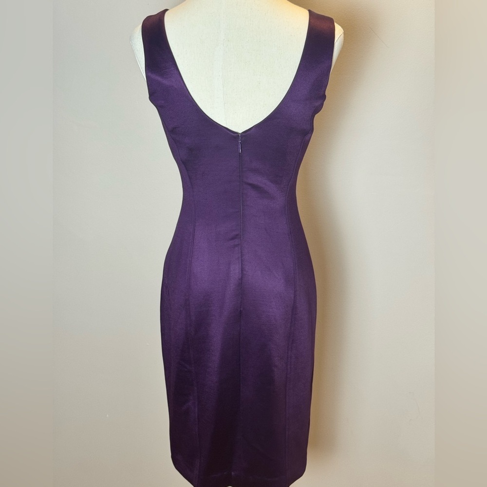Versace Purple Scoop Neck Sheath Dress Size 40 - Picture 11 of 11
